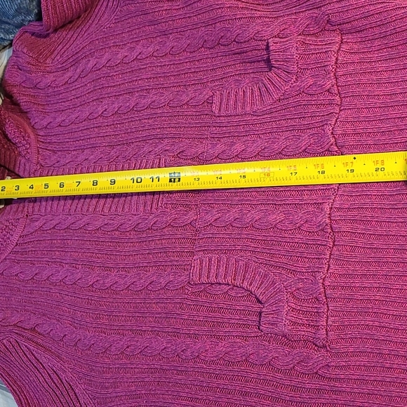 DKNY JEANS fuchsia knit pullover Hoodie - Picture 7 of 7